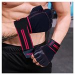 19.ten Leather Gym Gloves For Men And Women, Gloves For Professional Weightlifting, Fitness Training And Workout (M (Fits 7.5-8 Inches), Blue-Black)