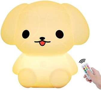 xinjinhju Luz nocturna para niños bonita lámpara de perro luz de noche junto a la cama 9 colores cambiantes regalo para niñas niños dormitorio mesita de noche, decoración de habitación - Mediano