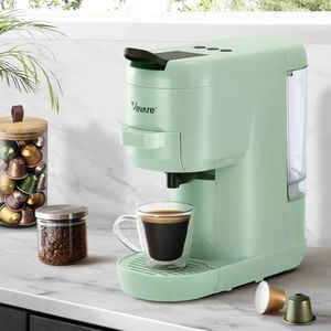 Vevare 3in1 Capsule Coffee Machine Dolce Gusto Coffee Machine 19 Bar Pressure and 1450W Automatic Coffee Maker for Single Serve Mint