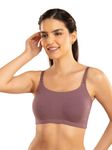 NYKD Women's Cotton Wire Free Casual Bralette T-Shirt Bra Bra, NYB165, Flint, L, 1N