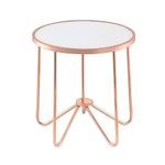 ACME Furniture Acme 81837 Alivia End Table, Frosted Glass & Rose Gold, One Size