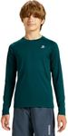DEVOROPA Youth Boys Compression Thermal Shirts Long Sleeve Undershirt Fleece Baselayer Mock Top Teal S