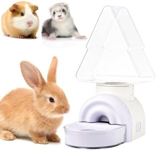 mini&moe Rabbit Water Dispenser - 17.6oz Guinea Pig Water Bottle No Drip for Cage Automatic Gravity Silent Hanging Bunny Water Dispenser with Floating Bowl for Hamster, Gerbils, Ferret, Chinchilla