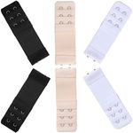 Smukdoo Bra Strap Extenders, Women Elastic Extensions Bra Extender Set 6 Piece,Skin,White,Black