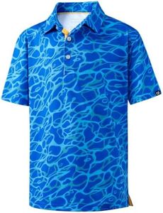 G Gradual Boys Golf Shirts Performance Short Sleeve Print Polo Size 6 Collared Lightweight Soft Youth Kids Shirt for Dress Casual