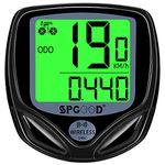 SPGOOD Wireless Bike Computer 16 Functions Waterproof LCD Speedometer for Bike Speedometer