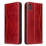 nincyee Genuine Leather Flip Case for iPhone XR,Classic Gun Leather Wallet Case Magnetic Closure Kickstand Card Slot