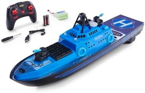 Carson 500108049 RC- Polizeiboot 2.4G 100% RTR - Ferngesteuertes Boot, RC Boot, Ferngesteuertes Boot für Kinder und Erwachsene, inklusive Fernsteuerung, Blau