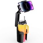 TAZENI 2 in 1 Cup Holder Phone Mount for Car Bottle Friendly Cup Phone Holder for Car Height Adjustable Phone Holder Car Cupholder Easy Install & Sturdy & Durable Fit All 4-7‘’ iPhone Android