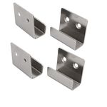 uxcell Tile Display Stainless Steel Wall Hanger Bracket Silver Tone 4pcs