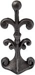 Fleur De Lis Cast Iron Door Stop | Decorative Door Stopper Wedge | with Padded Anti-Scratch Felt Bottom | Antique Vintage Design | Solid and Heavy Duty| 4x3.5x7.75 | Silver with Black by Comfify