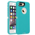 smartelf Case for iPhone 7 Plus/8 Plus Heavy Duty With Built-in Screen Protector Shockproof Dust Drop Proof Protective Cover Hard Shell for Apple iPhone 7+/8+ 5.5 inch-Blue/White