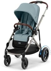 Cybex e-Gazelle S Electronic Assist Stroller – Gazelle S Single-to-Double Electric Stroller, Smart Assist, Rocking Mode, 20+ Configurations & Compact Fold, Stormy Blue with Taupe Frame