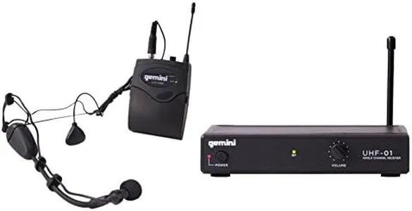 Gemini Sound UHF-01HL-F2 - Professional UHF Wireless Lavalier & Headset Microphone System with Superior Voice Clarity for Speaking, Teaching, and Performances