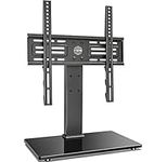 FITUEYES Tabletop TV Stand for 27" to 55" Screens,Universal Adjustable TV Pedestal Stand, 40kg Weight Capacity, Cable Management, Easy Assembly, Black