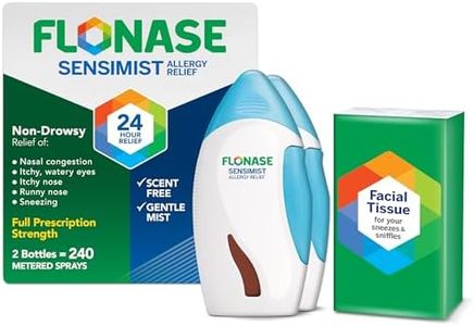 Flonase Sensimist Allergy Relief Nasal Spray - Non-Drowsy 24HR Long Lasting Allergy Relief with Fine, Scent-Free Mist - 240 Sprays Total (2 Bottles of 120 Sprays Each)