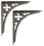 Castelion® Pair of Cast Iron Victorian Gothic Shelf Brackets (8" / 20cm)