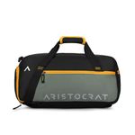 Aristrocrat Power Polyester 52cm Gym Duffle Bag for Men and Women with Multiple Pockets and Separate Shoe Compartment for Travel, Sports and Workouts (Black)