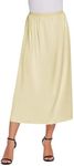 Avidlove Slip for Women Long Satin Maxi Half Slip Lace Long Underskirt New X-Large Beige