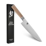 Kai Shun Classic Japanese Chef's Knife White 20 cm Blade Length - Damascus Knife 32 Layers VG MAX Core - 61 (±1) HRC - Pakkawood Handle - Made in Japan - Forged Chef's Knife