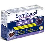 Sambucol Black Elderberry – Cold & Flu Relief | Echinacea, Zinc, Vitamin C & White Willow | Helps Relieve Congestion, Sore Throat, Coughs & Fatigue | Natural Health Product, For Adults | 24 Capsules