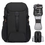 TARION Camera Backpack Bag Large - DSLR Backpack with Dual-side Opening 15.6" Laptop Sleeve Waterproof Raincover Photo Backpack for Outdoor Photography Hiking Travel HX-L Black