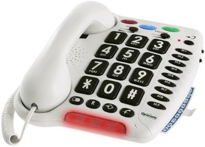 Oricom CARE100 Amplified Big Button Phone, Extra Loud Power Boosted Ringer, Super Bright Flashing Ring Indicator, 12 One Touch Memories and Easy Grip Handset. Hearing Aid Compatible.