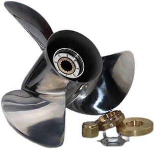 Boatman 13 1/4x17 Aluminum/Stainless Steel Outboard Propeller fit Mercury Engine 40/50/70/75/80/90/100/115/125/140 HP,15 Spline Tooth,RH (Stainless, Stainless)