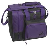 Deluxe Single Bowling Ball Bag with Separate Shoe Compartment That Holds up to Size 15 Shoes. Purple