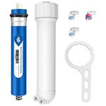 Alberts Filter 75 GPD RO Membrane, Reverse Osmosis Membrane with Membrane Housing, Wrench, 1/4" Quick-Connect Fittings, Check Valve, for Under Sink Home Drinking RO Water Filter System