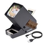 Slide Viewer, for 35mm Slide Negative Film, Desk Top LED Lighted Illuminated Viewing, 3X Magnification, USB Powered