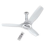 Bajaj Arioso Luxe 1200mm (48") BLDC Ceiling Fans for Home| BEE 5 stars Rated Energy Efficient Ceiling Fan| Aerodynamically Designed Blades| Adjustable Canopy| RF Remote| 2-Yr Warranty| White & Silver