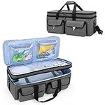 YARWO Double-Layer Carrying Bag Compatible for Cricut Maker, Cricut Explore Air (Air 2), Silhouette Cameo 4, Travel Storage Case for Die-Cut Machine and Craft Accessories, Gray