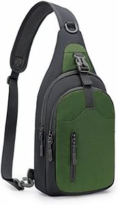 REETEE Sling Bag Mochila Pequeña Hombre, Ligero Bolso Pecho Hombre con Múltiples Compartimentos, Bolsos Cruzados Bandoleras Unisex para Caminar, Viajar, Ciclismo, Senderismo (verde oscuro)