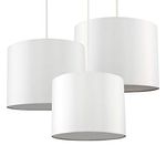 Set of 3 - Modern Cream Drum Pendant Ceiling Light Shades with Diffusers
