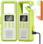 QUOLIX Walkie Talkies for Kids 2 Pack Rechargeable with NOAA & VOX, Kids Walkie Talkies with Long-Lasting Battery Toys for 3-12 Year Old Boys Girls, Durable Outdoor Gifts for Camping, Hiking Games