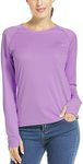 Willit Women's UPF 50+ Sun Protection Shirt Long Sleeve SPF UV Shirt Rash Guard Swim Hiking Fishing Tops Lightweight Purple M