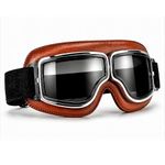 SARTE Motorcycle Riding GogglesAnti-Scratch Eyewear Bike Goggles Retro Motorcross Helmet Goggle for Men(Pack of 1) (Tan Black)