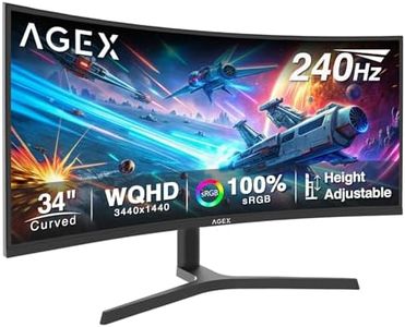Z-Edge 34 Inch Ultrawide Curved 3440x1440 WQHD 240HZ, Gaming Monitor, 1ms, 21:9 Curved Screen, 4000:1, Freesync, HDMI2.1 & DP1.4, 178 Viewing Angles