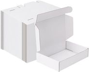 MEBRUDY 9x6x2 Inches Shipping Boxes Pack of 50, Small Corrugated Cardboard Box for Mailing Mailer Packing, White