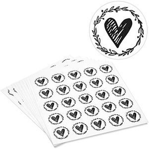 Paper Junkie 250-Pack Heart Stickers for Greeting Cards, Envelope Stickers for Wedding Invites, Thank You Cards, Letters, Clear Vinyl Save The Date Labels (1.25 in)