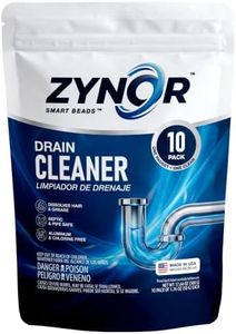 ZYNOR Smart Beads Drain Clog Remover - Professional Grade Hair & Grease Dissolver - 10 Pack Pre-Measured Sachets - Aluminum & Chlorine Free - Safe for Septic Systems, Kitchen Sink & Shower - 17.6oz