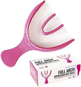30 Full Arch Pink Disposable Dental Bite Registration Trays for Teeth Molds, 1 Box of 30 Bite Impression Trays