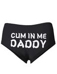 PROMOTED TO BIG SISTER Cum in Me Daddy Sexy Slutty Underwear Panties Women's Booty Shorts, Black, XXL