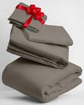 Mellanni Twin XL Sheets Set - 3 PC Iconic Collection Bedding - Hotel Luxury, Extra Soft, Cooling Bed Sheets - Wrinkle, Fade, Stain Resistant (Twin Extra Long, Taupe)