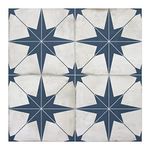 Peel and Stick Encaustic Backsplash Tile. Blue Star Patterned Stick on Tile. Self-Adhesive Wall Tile Sticker for Kitchen Bathroom Fireplace Stairs. 10 Sheets