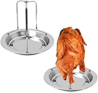 Chicken Roaster Rack,2 Pack Stainless Steel Beer Can Chicken Holder Vertical Roaster Rack Chicken Roasting Rack Roasting Pan for Grill Oven BBQ