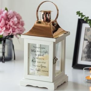 Staymoment Memorial Lantern - Bereavement Sympathy Gift for Loss of Loved One, Condolence Gifts for Loss of Mother Father Husband Daughter Brother, Memorial Gifts Thoughtful Funeral Gifts, White