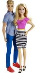 Barbie & Ken Doll Set, 2-Pack of Fashion Dolls Featuring Removable Clothes Including Denim Button Down & Pink Blouse