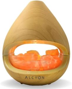 Alcyon Himalayan Salt Lamp Diffuser - Calm & Soothing Illumination with Ultrasonic Vibrations - Fusion of Two Worlds - Runtime Approx-6 hours - Glow & Grace of the Salt Lamp - Color Light Oak - 160 ml